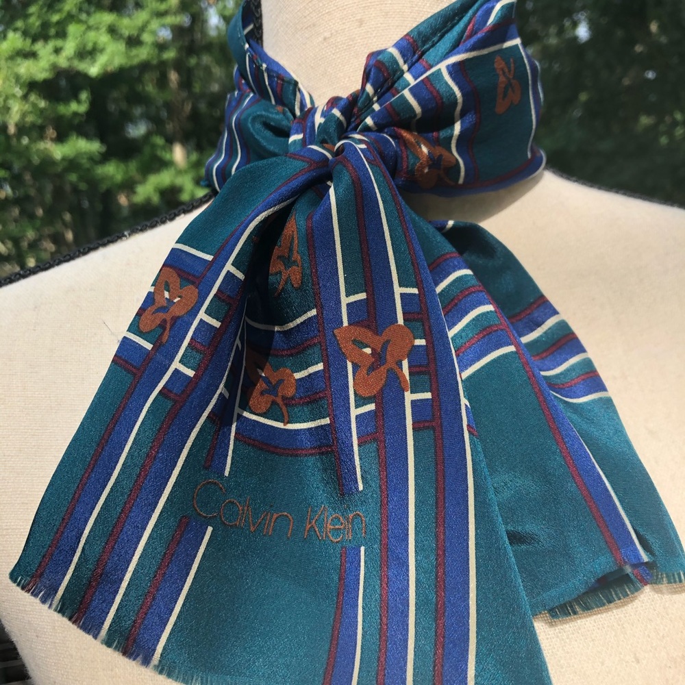 Calvin Klein | Jewel Tone Silk Scarf
